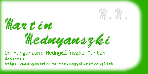 martin mednyanszki business card